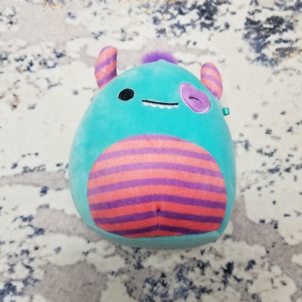 Teal 5 IN Valentine's Leon The Monster Squishmallow Plush Excellent Condition